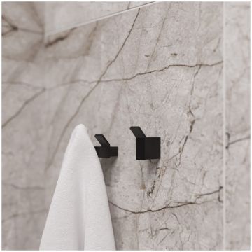 Крючок DEKOR BANYO SS 304 Black SS304 008 04 матовый черный, на шурупах