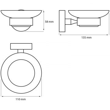 Мыльница DEKOR BANYO Alina White A40 405 05 настенная, стеклянная, матовая белая
