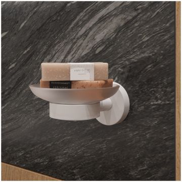 Мыльница DEKOR BANYO Alina White A40 405 05 настенная, стеклянная, матовая белая