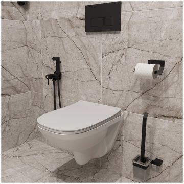Держатель для туалетной бумаги DEKOR BANYO SS 304 Black SS304 007 04 настенный, матовый черный