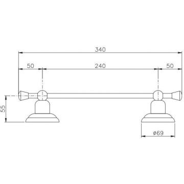 Полотенцедержатель Nicolazzi (Николации) Accessori Classica 30 см подвесной Бронза 1483BZ