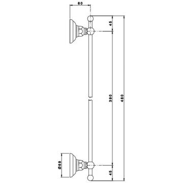 Полотенцедержатель Nicolazzi (Николации) Accessori Classica 45 см подвесной Хром 1484CR
