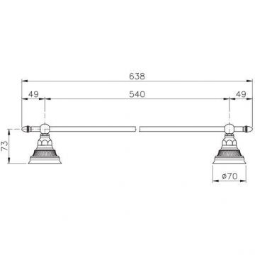 Полотенцедержатель Nicolazzi (Николации) Accessori Classica 60 см подвесной Бронза 1486BZ
