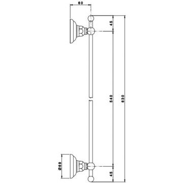 Полотенцедержатель Nicolazzi (Николации) Accessori Classica 60 см подвесной Хром 1486CR