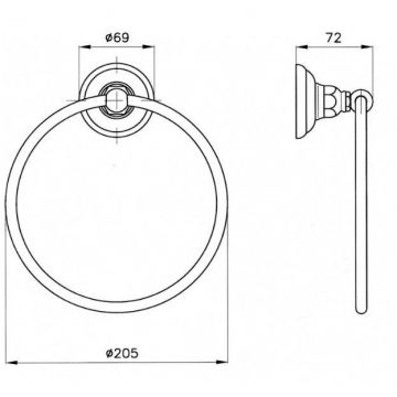 Полотенцедержатель подвесной Nicolazzi (Николации) Accessori Classica 23 см Хром 1485CR