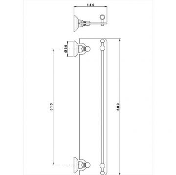 Полочка подвесная Nicolazzi (Николации) Accessori Classica 60 см Хром 1480CR