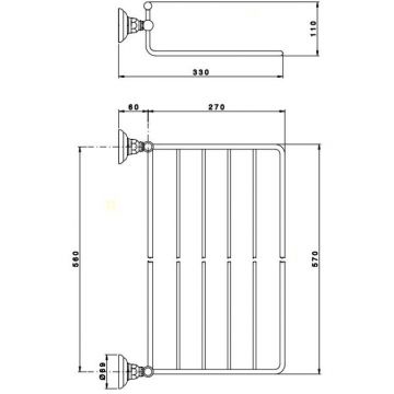 Полочка для полотенец подвесная Nicolazzi (Николации) Accessori Classica, хром, 1499CR