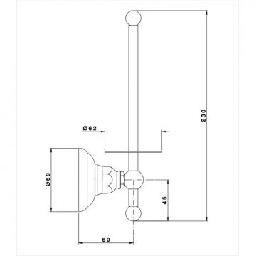 Бумагодержатель вертикальный Nicolazzi (Николации) Accessori Classica классический подвесной хром 1497CR