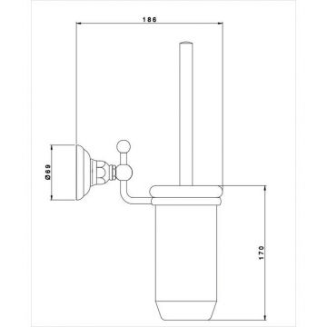 Туалетный ершик подвесной Nicolazzi (Николации) Accessori Classica, классический стиль, хром, 1490CR