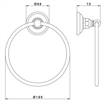 Полотенцедержатель кольцо Nicolazzi (Николации) Accessori Classica 19.5 см подвесной Бронза 1485BZ