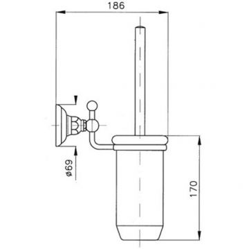 Ершик подвесной Nicolazzi (Николации) Accessori Classica с настенным держателем, керамика, бронза, 1490BZ