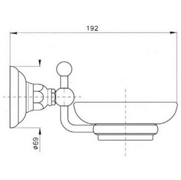 Мыльница подвесная Nicolazzi (Николации) Accessori Classica керамика, настенный держатель, бронза, 1487BZ