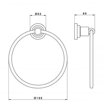 Полотенцедержатель кольцо Nicolazzi (Николации) Monte Croce 19.5 см подвесной Хром 1485CR27