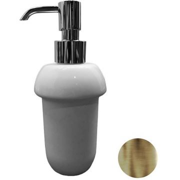 Дозатор для жидкого мыла Nicolazzi (Николации) On Shelf настольный из белой керамики, бронза, 6006BZ