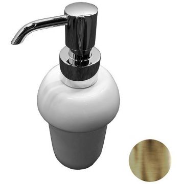 Дозатор для жидкого мыла Nicolazzi (Николации) On Shelf настольный из белой керамики, бронза, 6006BZ