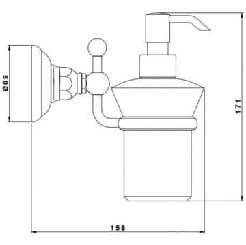 Дозатор для жидкого мыла Nicolazzi (Николации) Accessori Classica подвесной керамический Хром R1489CR