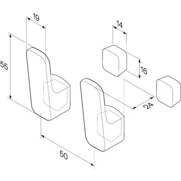 Набор крючков для полотенец Am.Pm (Ам.Пм) Func 2 шт, черный, A8F35622