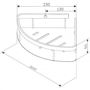 Полка для душа угловая Am.Pm (Ам.Пм) Sense L, хром, A7454100