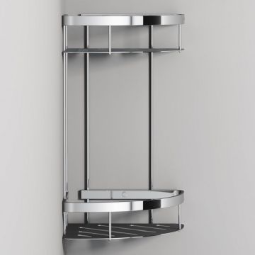 Полка для душа угловая двухъярусная Am.Pm (Ам.Пм) Sense L, хром, A7454200