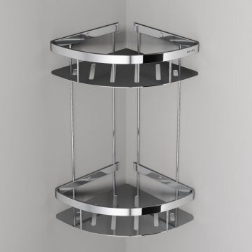 Полка для душа угловая двухъярусная Am.Pm (Ам.Пм) Sense L, хром, A7454200