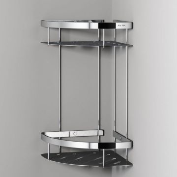 Полка для душа угловая двухъярусная Am.Pm (Ам.Пм) Sense L, хром, A7454200