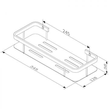 Полка для душа Am.Pm (Ам.Пм) Sense L, двухъярусная, черный, A7453222