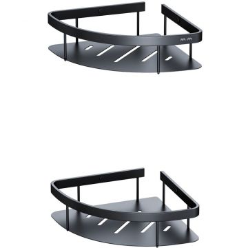 Полка для душа угловая двухъярусная Am.Pm (Ам.Пм) Sense L, черный, A7454222