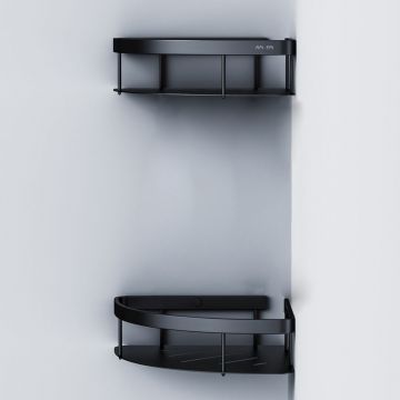 Полка для душа угловая двухъярусная Am.Pm (Ам.Пм) Sense L, черный, A7454222