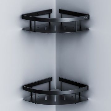 Полка для душа угловая двухъярусная Am.Pm (Ам.Пм) Sense L, черный, A7454222