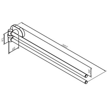Двойная вешалка-вертушка для полотенец Am.Pm (Ам.Пм) Sense L, хром, A7432600