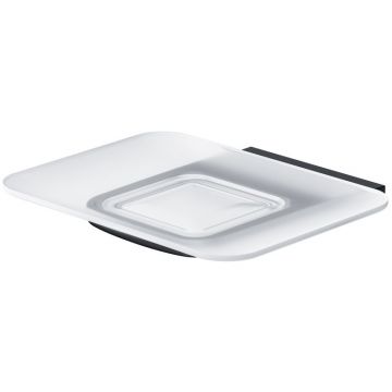 Стеклянная мыльница настенная Am.Pm (Ам.Пм) Inspire V2.0, черный, держатель, A50A34222