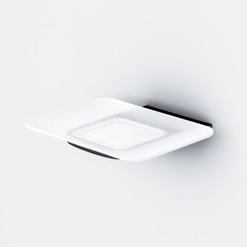 Стеклянная мыльница настенная Am.Pm (Ам.Пм) Inspire V2.0, черный, держатель, A50A34222