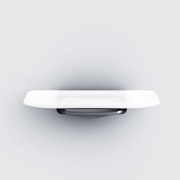 Стеклянная мыльница настенная Am.Pm (Ам.Пм) Inspire V2.0, черный, держатель, A50A34222