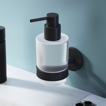 Диспенсер для жидкого мыла Am.Pm (Ам.Пм) X-Joy стекло, настенный, черный, A85A36922