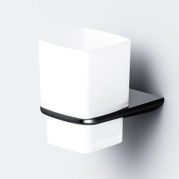 Стеклянный стакан Am.Pm (Ам.Пм) Inspire V2.0, настенный держатель, черный, A50A34322