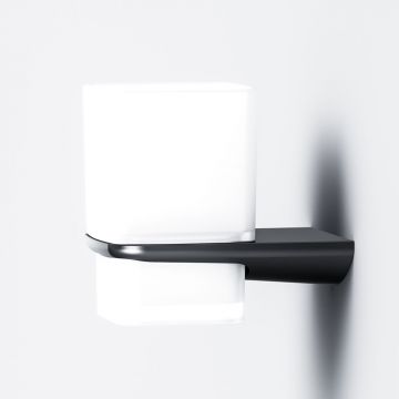 Стеклянный стакан Am.Pm (Ам.Пм) Inspire V2.0, настенный держатель, черный, A50A34322