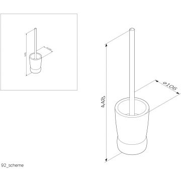 Стойка с туалетной щеткой Am.Pm (Ам.Пм) Sensation, хром, отдельно стоящая, A3033200