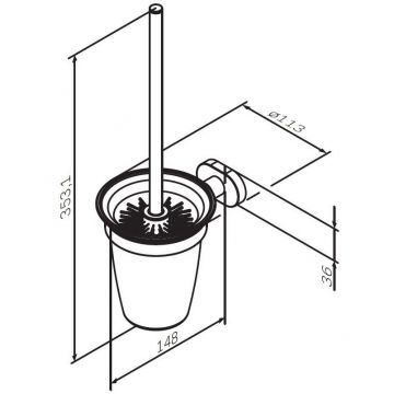 Стойка с туалетной щеткой Am.Pm (Ам.Пм) Sense L, хром, A7433300