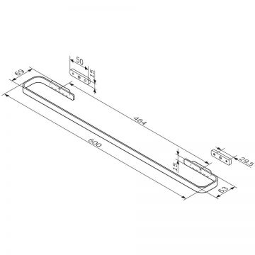 Вешалка для полотенец Am.Pm (Ам.Пм) Func 60 см хром, A8F346400