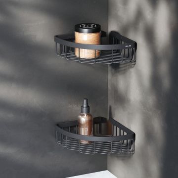 Корзина для душа угловая двухъярусная Am.Pm (Ам.Пм) Sense L, черный, A7452222