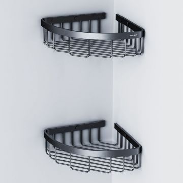 Корзина для душа угловая двухъярусная Am.Pm (Ам.Пм) Sense L, черный, A7452222