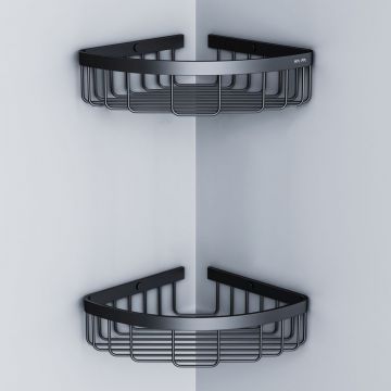 Корзина для душа угловая двухъярусная Am.Pm (Ам.Пм) Sense L, черный, A7452222