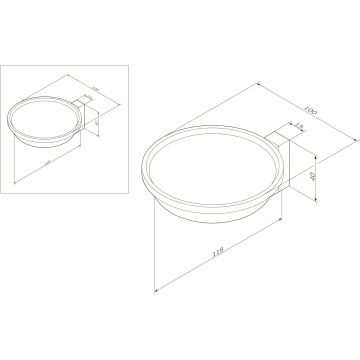 Стеклянная мыльница с настенным держателем Am.Pm (Ам.Пм) Admire, хром, держатель, A1034200