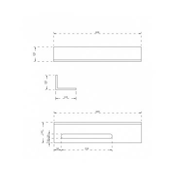 Полочка с полотенцедержателем для ванной комнаты Abber (Аббер) Stein AS1655 белая матовая