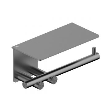 Бумагодержатель с полкой Abber (Аббер) Osten 316 AA1830BGG оружейная сталь брашированная