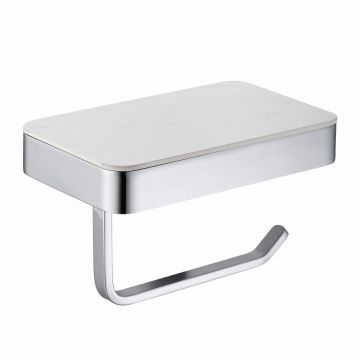 Бумагодержатель с полкой для телефона Abber (Аббер) Westen AA1730 хром