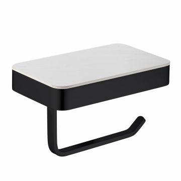 Бумагодержатель с полкой для телефона Abber (Аббер) Westen AA1730B черный матовый