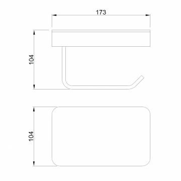 Бумагодержатель с полкой для телефона Abber (Аббер) Westen AA1730B черный матовый