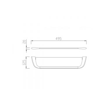 Полка стеклянная Abber (Аббер) Nord AA1555 хром