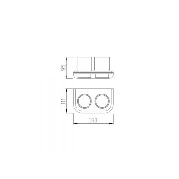 Стакан двойной для зубных щеток Abber (Аббер) Nord AA1557 хром